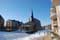 Les tilleuls taills de Notre Dame de l'Esprance sous la neige