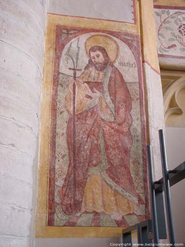 Sint-Genovevakerk (Zepperen) SINT-TRUIDEN foto nMuurschildering van rond 1500.