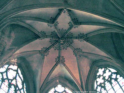 Sint-Salvatorskathedraal BRUGGE foto Op het stergewelf vind je nog sporen van de 19e eeuwse polychromie.
