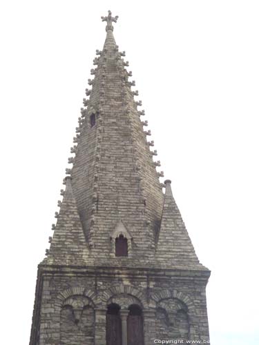 Sint-Jacobskerk GENT foto Gotische torenspits in Balegemse (Lede)steen.