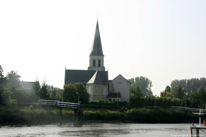 Saint Jean Decapitage Église (à Schellebelle) WICHELEN photo Vue de l'autre rivage de l'Escault