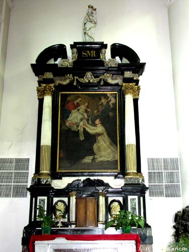 Heilige Gerulphuskerk (te Drongen) DRONGEN / GENT foto 'Sint-Norbertus ontvangt het ordeshabijt van Onze-Lieve-Vrouw' door Antoon van den Heuvel uit de 17e eeuw