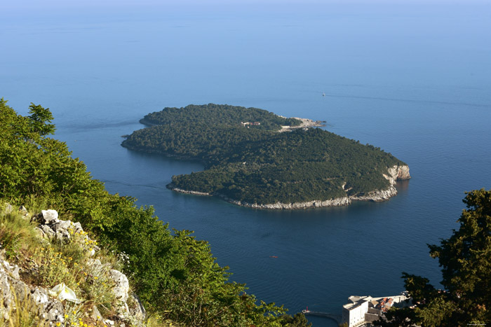 Zicht op Adriatische Zee van Mala Buza Bar Dubrovnik in Dubrovnic / KROATI 