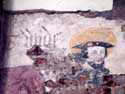Johannes de Doperkerk WAVRE / WAVER foto: detail 16e eeuwse muurschildering
