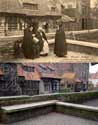 Huisjes achter Gruuthuuse BRUGGE foto: Vergelijkende foto 1920